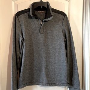 Michael Kors Long Sleeve Heather Gray 1/4 Zip Pullover Men’s Size S
